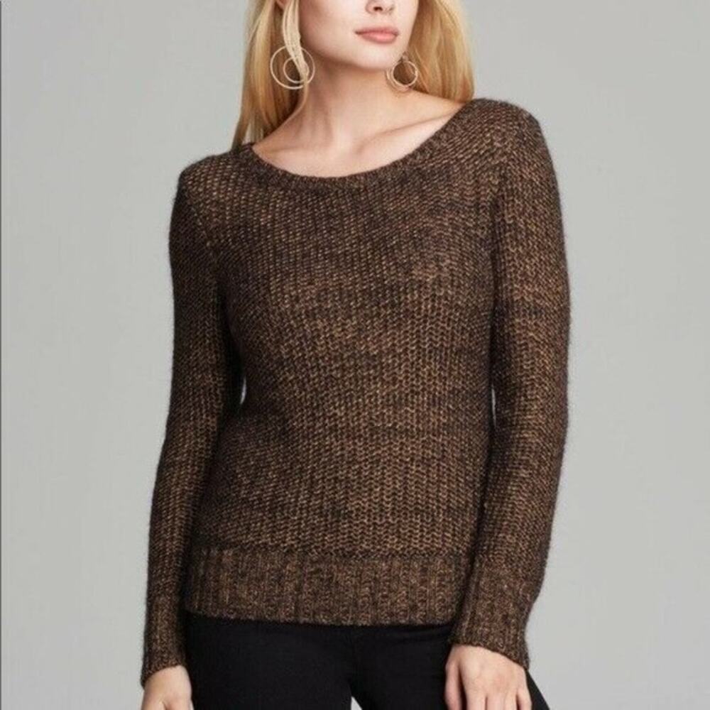 Eileen Fisher Gold Metallic Ballet Neck Sweater - Small